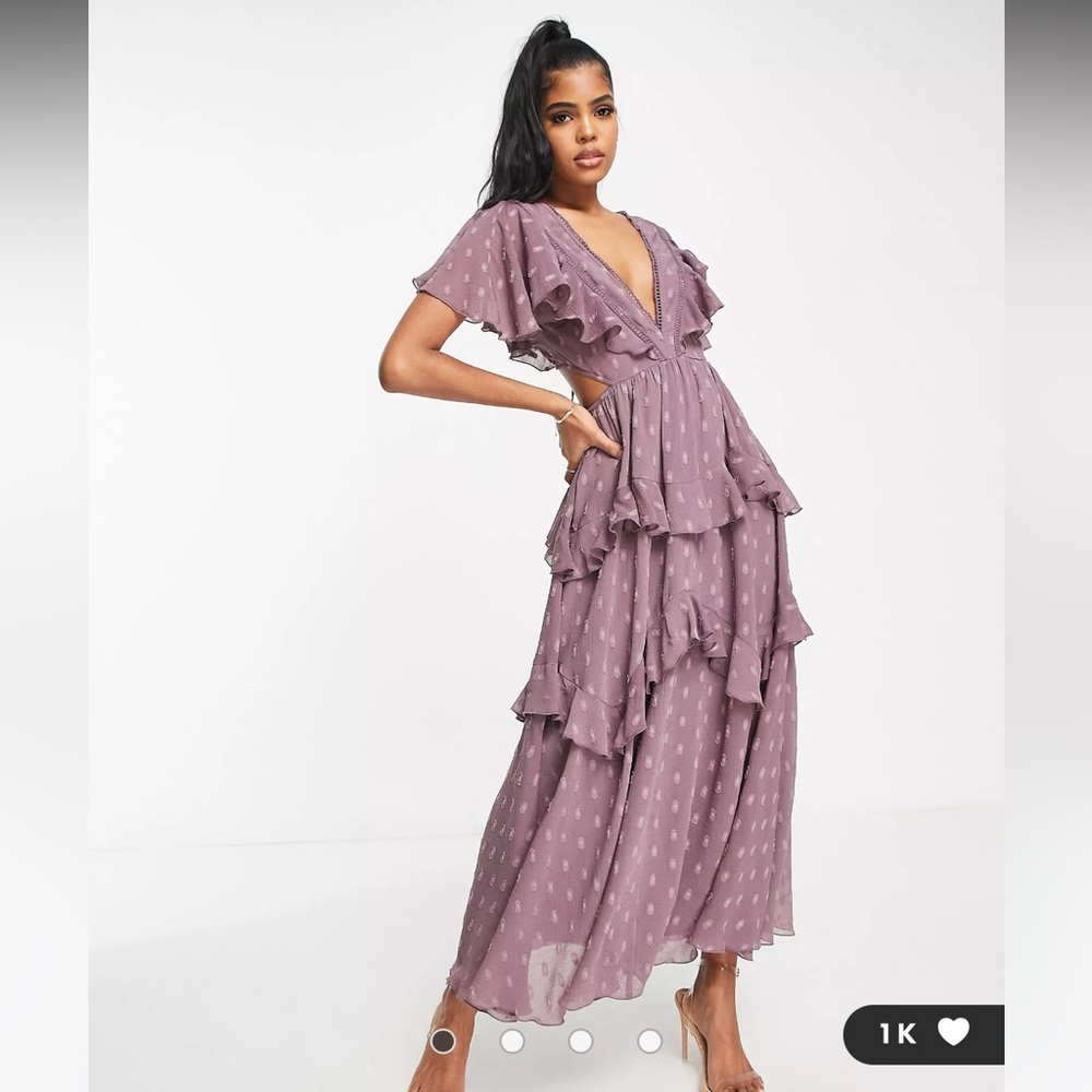ASOS Purple Boho Maxi Dress Size 6